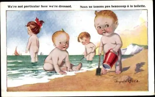 Künstler Ak McGill, Donald, We're not particular how we're dressed, Kinder, Strand