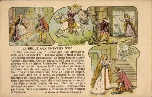 Ak Die Geschichten von Madame d'Aulnog, Schönheit mit goldenem Haar