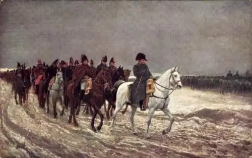 Künstler Ak Meissonier, Napoleon Bonaparte, Kaiser Napoleon I., Reiter