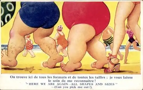 Ak Strandleben, Beine von Personen in Badeanzügen