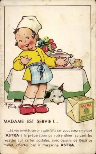 Künstler Ak Mallet, Beatrice, Reklame, Astra Margarine