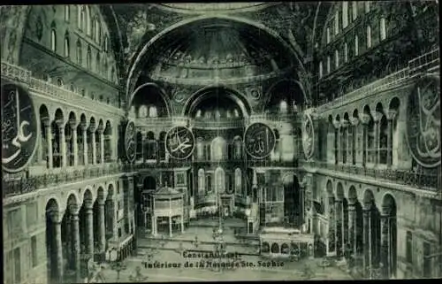 Ak Konstantinopel Istanbul Türkei, Moschee Hagia Sophia, Innenansicht