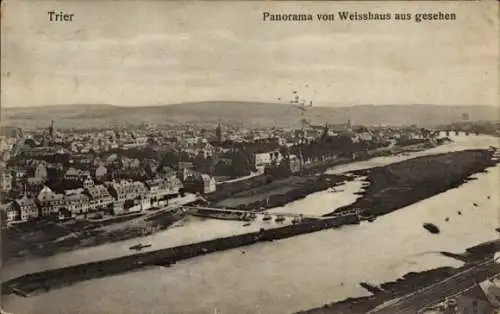 Ak Trier an der Mosel, Panorama, Blick vom Weisshaus