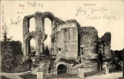 Ak Trier an der Mosel, Kaiserpalast, Ruine