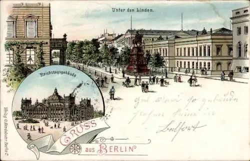Litho Berlin, Reichstagsgebäude, Unter den Linden