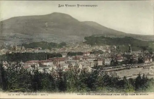 Ak Saint Dié des Vosges, vue generale prise de la Cote St-Martin