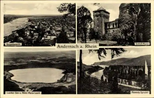 Ak Andernach am Rhein, Schlossruine, Namedy Sprudel, Abtei