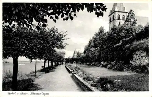 Ak Unkel am Rhein, Rheinanlagen