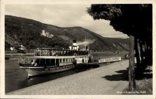 Ak Oberlahnstein Lahnstein am Rhein, Schloss Stolzenfels, Dampfschiff, Rheinfahrt