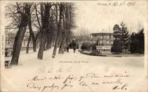 Ak Verdun Meuse, Promenade de la Digue