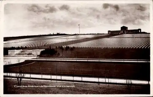 Ak Romagne sous Montfaucon Lothringen Meuse, amerikanischer Soldatenfriedhof