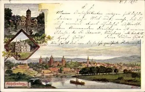 Künstler Litho Aschaffenburg in Unterfranken, Panorama, Villa