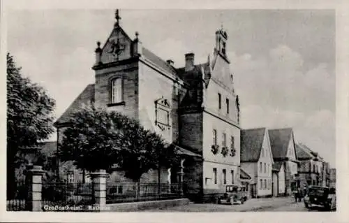 Ak Großostheim Unterfranken, Rathaus, Autos