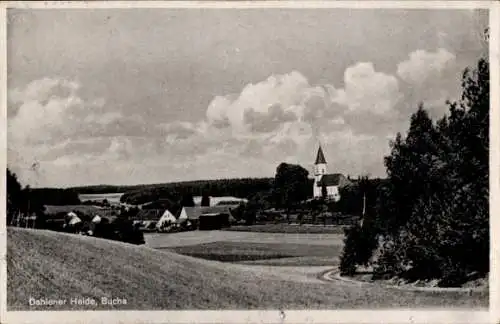 Ak Bucha Dahlen in Sachsen, Gesamtansicht, Kirche