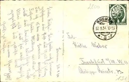 Präge Wappen Ak Hansestadt Bremen, Rathaus, Stadtwappen