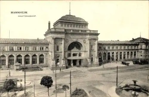 Ak Mannheim in Baden, Hauptbahnhof