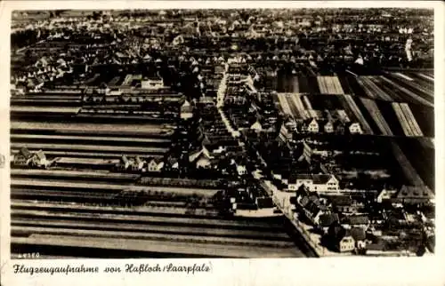 Ak Haßloch in der Saarpfalz, Flugzeugaufnahme