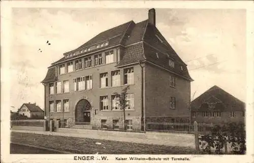 Ak Enger in Westfalen, Kaiser-Wilhelm-Schule, Turnhalle