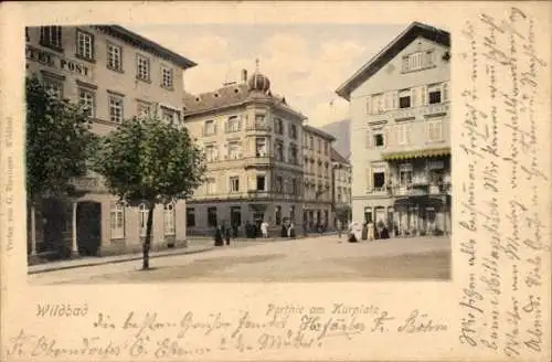 Ak Bad Wildbad im Schwarzwald, Kurplatz, Hotel Post