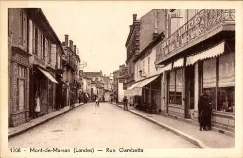 Ak Mont de Marsan Landes, Rue Gambetta