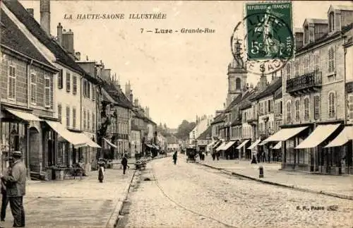 Ak Lure Haute Saône, Hauptstraße, Geschäfte