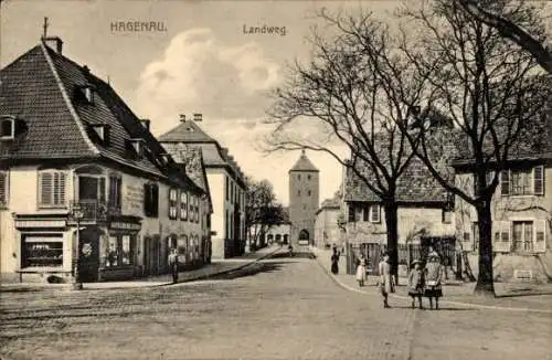 Ak Haguenau Hagenau im Elsass Bas Rhin, Landweg, Geschäfte