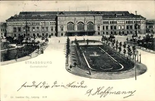 Ak Strasbourg Straßburg Elsass Bas Rhin, Hauptbahnhof