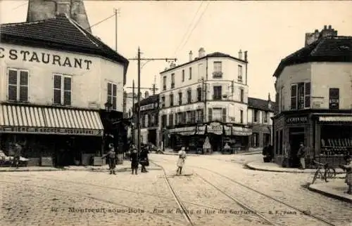 Ak Montreuil sous Bois Seine Saint Denis, Blick auf die Kreuzung, Restaurant