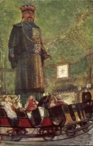 Künstler Ak Widliczka, Beim Calafati, Fahrgeschäft