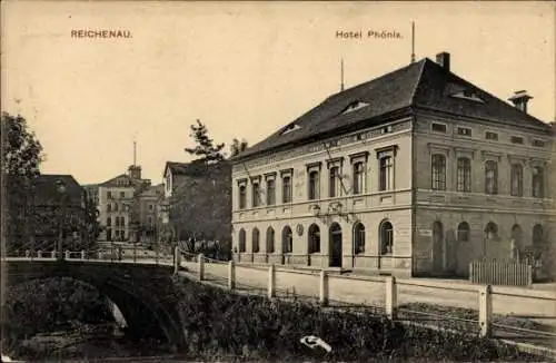Ak Bogatynia Reichenau in Sachsen Schlesien, Hotel Phönix