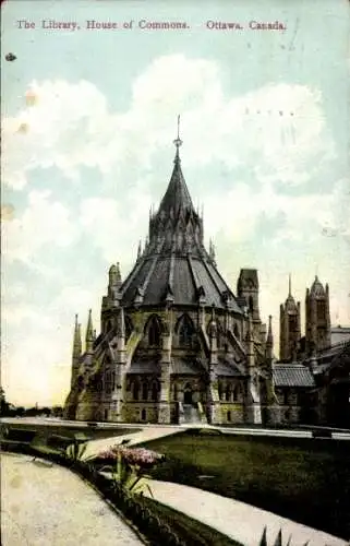 Ak Ottawa Ontario Kanada, Bibliothek, Unterhaus