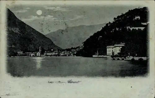 Mondschein Ak Lago di Como Lombardia, Ort bei Nacht