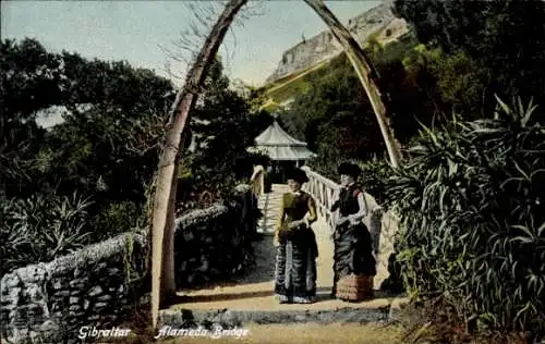 Ak Gibraltar, Brücke zum Alameda Botanischen Garten