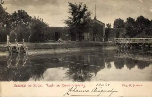 Ak Bergen op Zoom Nordbrabant Niederlande, Bade- und Schwimmeinrichtung