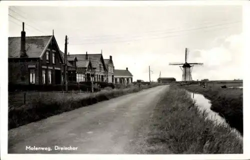 Ak Dreischor Zeeland, Molenweg, Windmühle