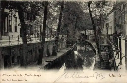 Ak Utrecht Niederlande, Nieuwe Gracht, Paulusbrug