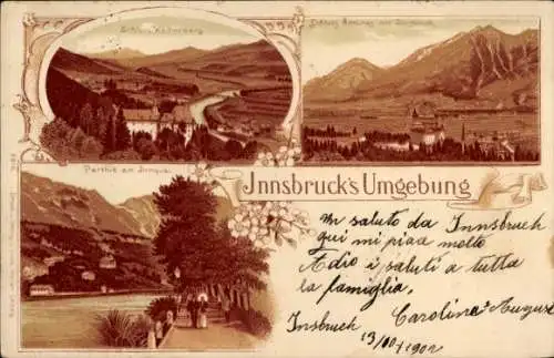Ak Innsbruck in Tirol, Umgebung, Schloss Ambras, Schloss Weiherberg