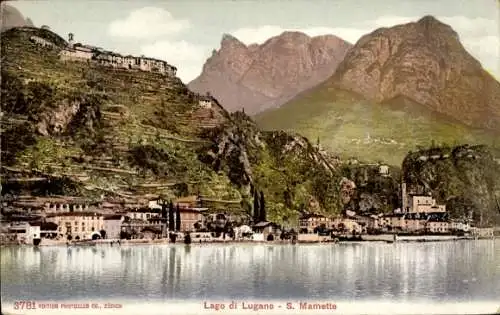 Ak San Mamette Lago di Lugano Tessin Schweiz, Panorama