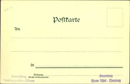 Litho Hamburg Mitte, Jungerfernstieg, Frau in Tracht, Ruderer, Fährhaus Uhlenhorst