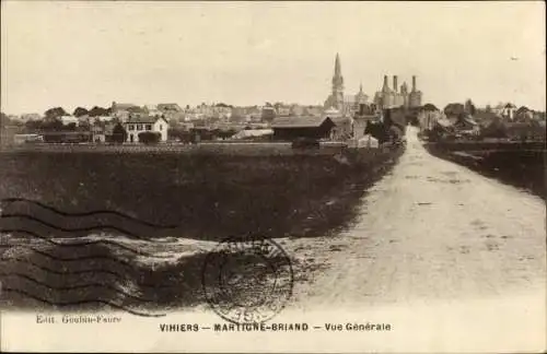 Ak Vihiers Maine et Loire, Martigne Briand, Vue generale