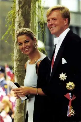 Ak Oslo Norwegen, Maxima Zorreguieta, Willem Alexander der Niederlande, 2001