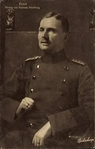 Ak Herzog Ernst von Sachsen Altenburg, Uniform, Wohlfahrtskarte