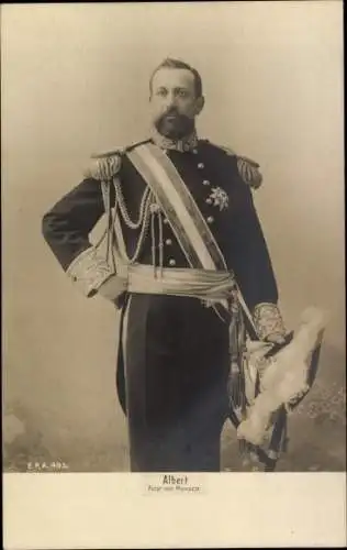 Ak Albert, Fürst von Monaco, Portrait in Uniform
