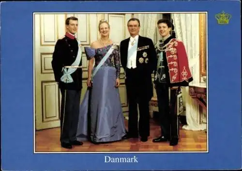 Ak Königin Margrethe II, Prinz Henrik von Dänemark, Söhne