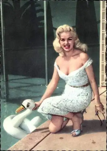 Ak Schauspielerin Diana Dors, Portrait, UFA, aufblasbarer Schwan