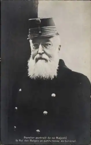Ak König Leopold II von Belgien, Portrait in Uniform