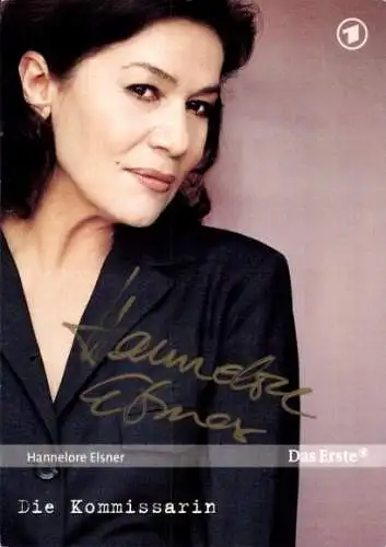 Ak Schauspielerin Hannelore Elsner, Serie Die Kommissarin, Portrait, Autogramm