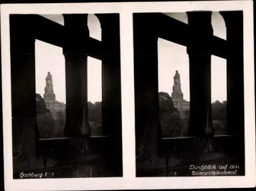 Stereo Foto Hamburg Neustadt, Bismarckdenkmal