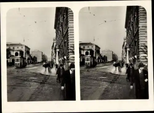 Stereo Foto Roma Rom Lazio, Straße, Straßenbahn