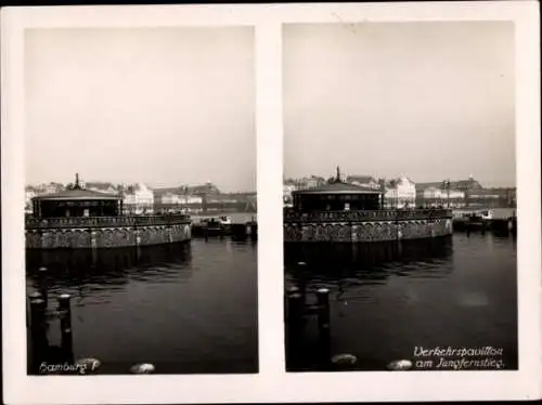 Stereo Foto Hamburg Mitte Altstadt, Verkehrs-Pavillon am Jungfernstieg